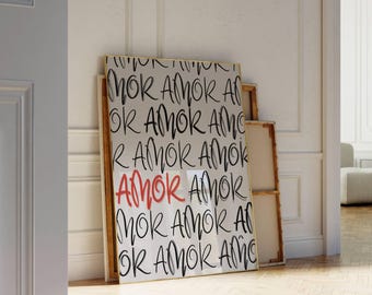 Amor Poster – Retro Amor Typography Art Print, Amore Wall Decor, image 4