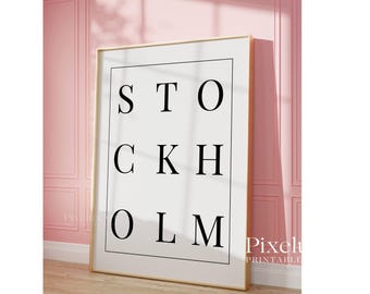 Stockholm Minimalist Typography Poster, image 5