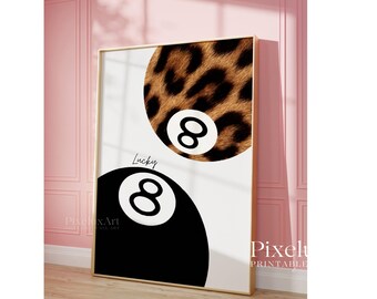 Leopard & Black Lucky 8 Ball Print, image 6