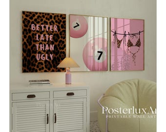 Pink Leopard Wall Art Set, image 3