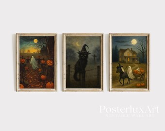 Vintage Halloween Wall Art Set, image 3