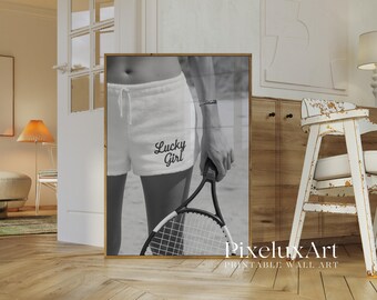 Black & White Old Money Aesthetic Tennis Print, image 3