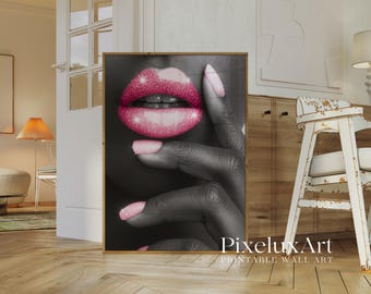 Pink Glam Bathroom Wall Art Set of 3, image 2