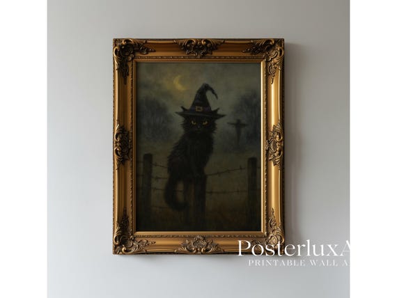 Witch Cat Wall Art Print