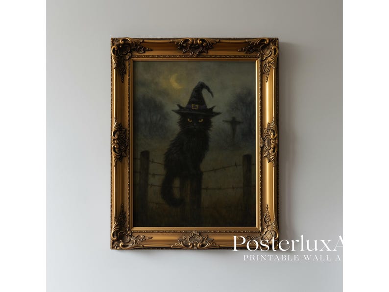 Witch Cat Wall Art Print