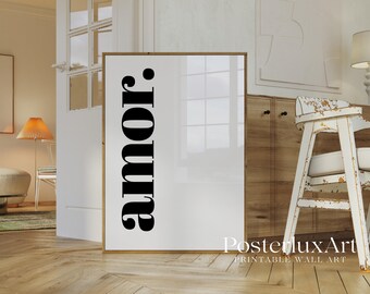 Amor Print, Minimalist Typography Poster, image 2