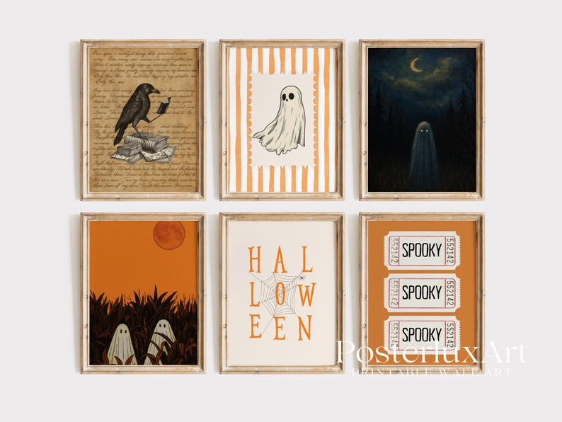 Vintage Halloween Wall Art Set
