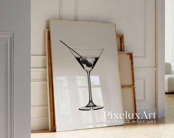 Modern Martini Glass Print, image 4