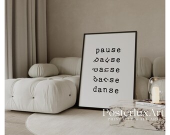 Pause Danse Typography Print, image 1