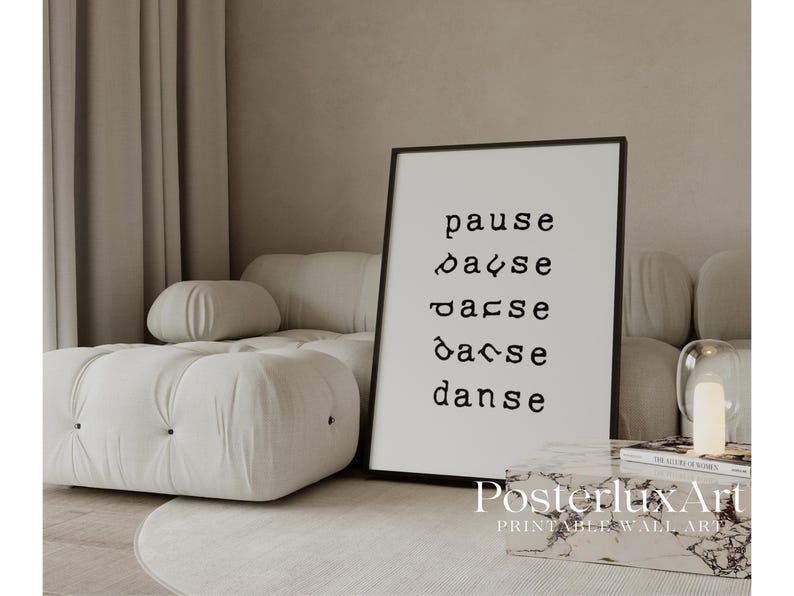 Pause Danse Typography Print