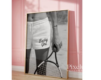 Black & White Old Money Aesthetic Tennis Print, image 5