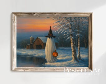 Vintage Halloween Ghost Wall Art Set of 5, image 3