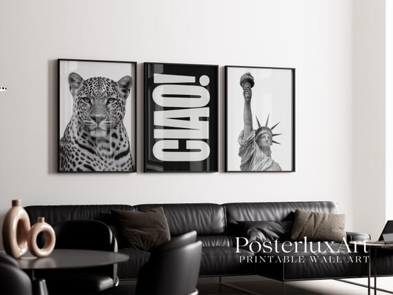 Stockholm Black and White Wall Art Set of 3