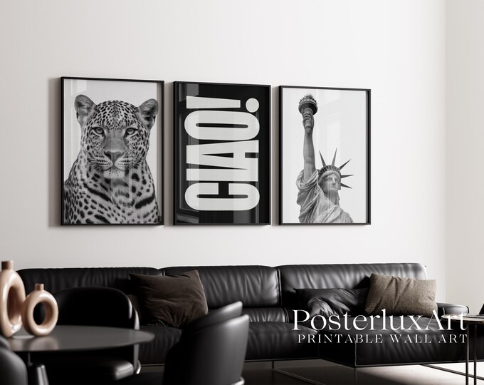 Stockholm Black and White Wall Art Set of 3 | Stylish…
