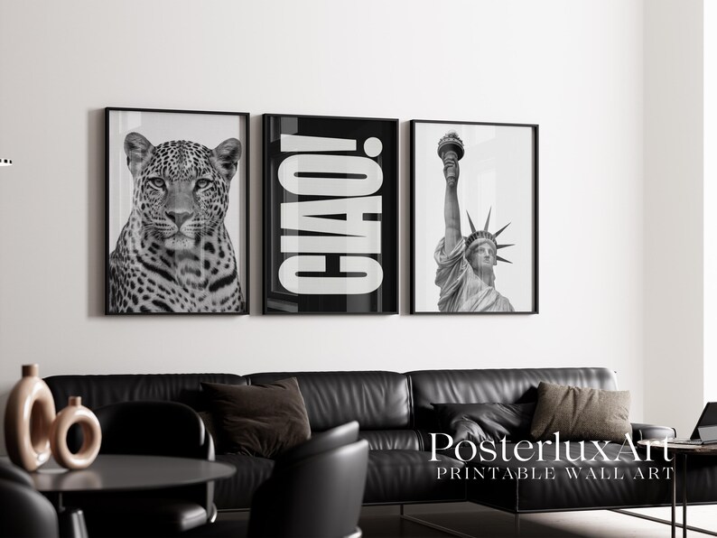 Stockholm Black and White Wall Art Set of 3