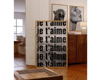 Je T'aime Typography Poster, image 2