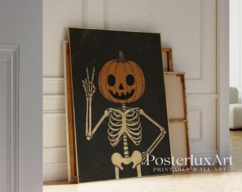 Pumpkin Skeleton Halloween Wall Art, image 5