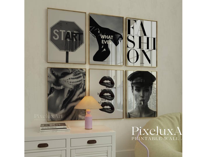 Black & White Gallery Wall Print – Fashion Print, Chic…