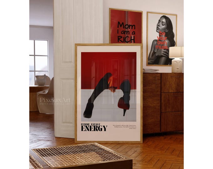 Femme Fatale Poster, Collage Apartment Print, Feminist Wall…