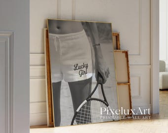 Black & White Old Money Aesthetic Tennis Print, image 4