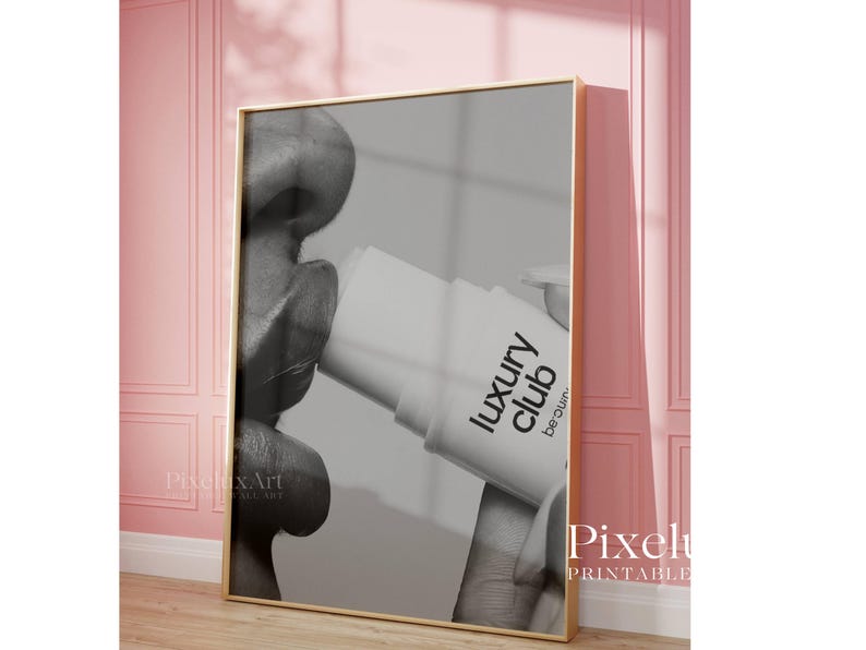 Black and White Lip Balm Art Print – Modern Stylish Beauty Poster for ...