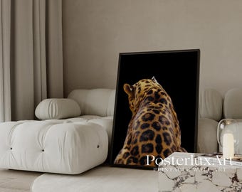 Set of 3 Black Leopard Wall Art, image 2