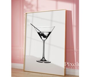 Modern Martini Glass Print, image 5