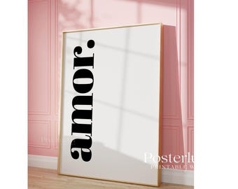 Amor Print, Minimalist Typography Poster, image 4