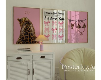 Pink Leopard Wall Art Set, image 2