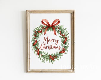 Merry Christmas Wreath Wall Art, image 2