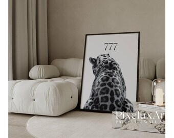Black And White 777 Leopard Wall Art, image 1