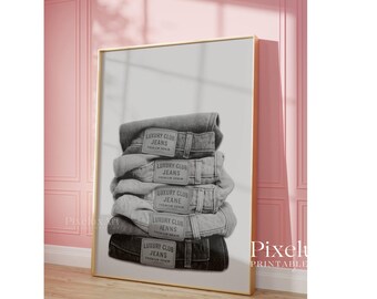 Black And White Denim Art Print, image 5