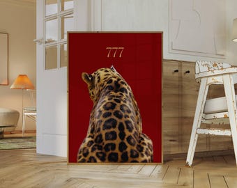 Leopard 777 Angel Number Poster, image 1