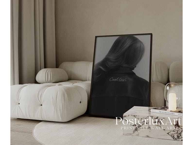 Black And White Cool Girl Poster