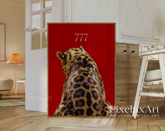 Red Girly Leopard Wall Art Set, image 4