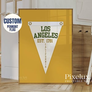 Custom City Pennant Flag, Vintage Pennant Custom Wall Art, Personalized Pennants Flags, Retro Collage Wall Art, Trend Dorm Room Decor