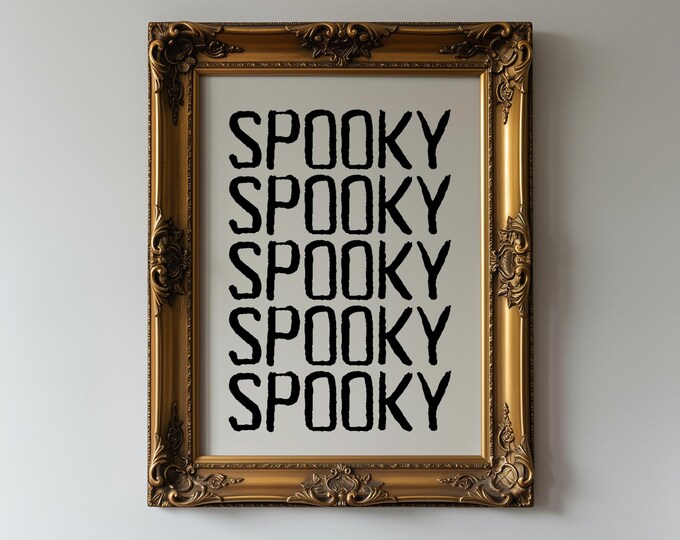 Spooky Halloween Poster, Black and White Spooky Print Wall…