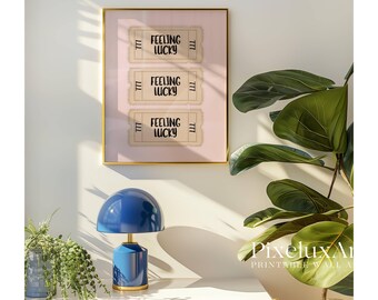 Pink Lucky Retro Girly Ticket Wall Art, image 4