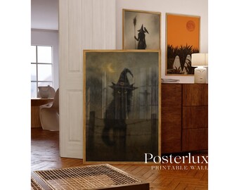 Witch Cat Wall Art Print, image 2