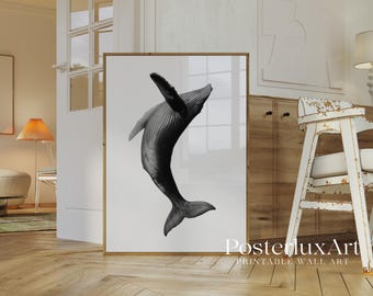 Black Whale Wall Art Print, image 2