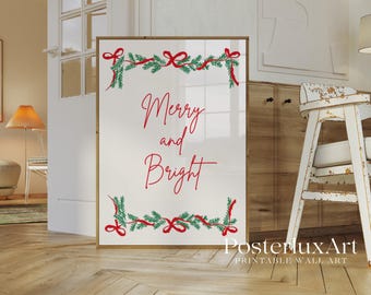 Merry and Bright Christmas Wall Art, image 4