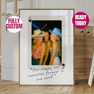 Custom Playing Card Poster, Custom Photo Print, Best Friend Photo Print, Custom Playing Card Art, Friendship Portrait , Custom Bestie Gift