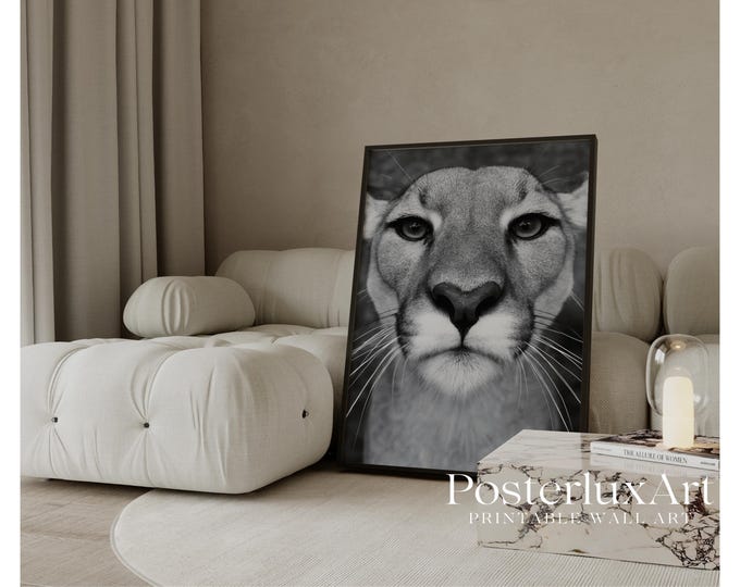 Black & White Panther Wall Art, Stockholm Modern Aesthetic…