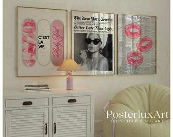 Retro Pink Gallery Leopard Wall Art Set, image 3