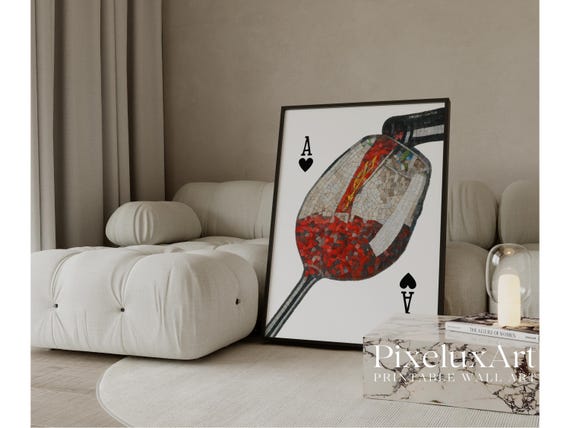 Ace Card Wine Glass Wall Art