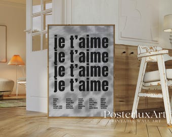 Je T’aime Print Art, image 3
