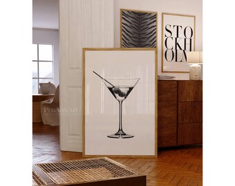Modern Martini Glass Print, image 2