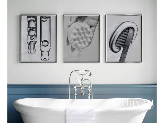 Black and White Funny Bathroom Poster