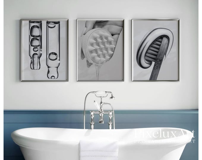 Black and White Funny Bathroom Poster | Cute Bathroom Wall…