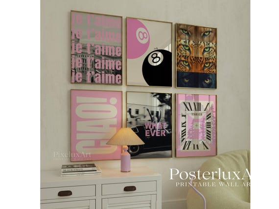Pink Leopard Wall Art Set